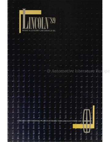1989 LINCOLN CONTINENTAL BROCHURE ENGELS