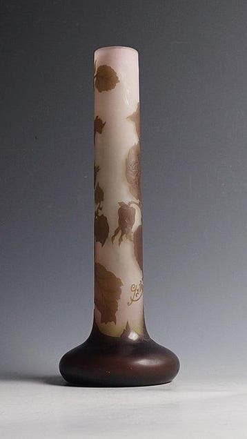 Emile Gallé - Vaas - Glas - Art Nouveau vaas - H. 33
