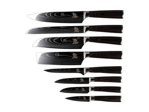 Veiling - Messerhai 8dlg Messenset Carbonstaal Sakura, Maison & Meubles, Cuisine | Ustensiles de cuisine