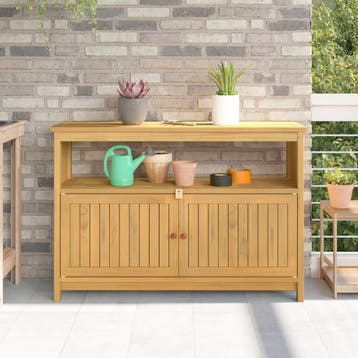 vidaXL Tuinconsole tafel met opslag Licht acacia 110 x 35 x, Verzenden, Nieuw
