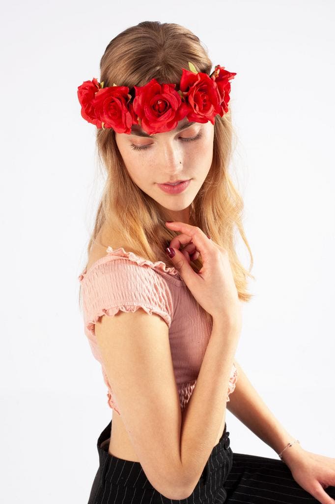 KIMU® Bloemenkrans Haar Rozenkrans Rood Rode Bloemen Haarban, Vêtements | Femmes, Costumes de carnaval & Vêtements de fête, Enlèvement ou Envoi