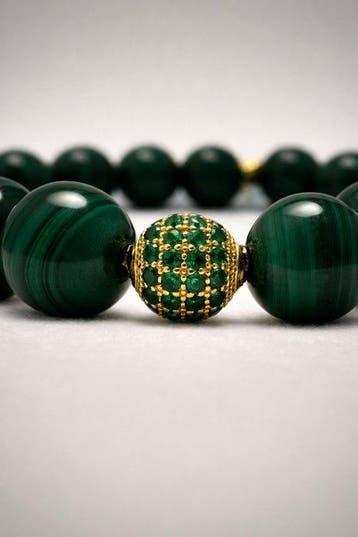 SUR MESURE - Malachite - Argent 925 - CZ - Certificat -