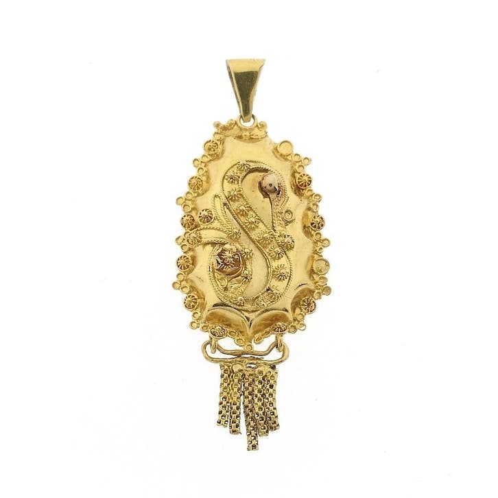 Antiek gouden hanger van een mutsenbel (Hanger of bedel), Handtassen en Accessoires, Bedels, Gebruikt, Overige merken, Goud, Ophalen of Verzenden