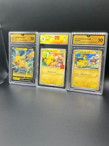 Pokémon - 3 Graded card - Pikachu Promo Graded Card Set! -