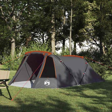 vidaXL Tunnel Tent 3-Person 3-persoons Grijs en Oranje, Verzenden