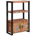 vidaXL Boekenplank met Deuren Bruin Massief Gerecycled Hout, Verzenden, Nieuw