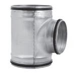 T-stuk 90º met rubberdichting Ø 100mm - Ø 100mm - Ø 80mm, Verzenden, Nieuw