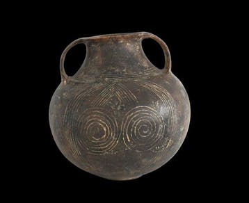 Etruscan Impasto-waren bruin Amphora - 18 cm