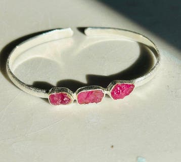Robijn armband - Hoogte: 1 cm - Breedte: 7 cm- 14 g - (1)
