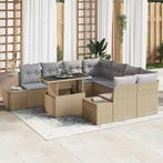 vidaXL Tuinbank Set met kussen 9 pcs Beige en Lichtgrijs, Verzenden, Nieuw