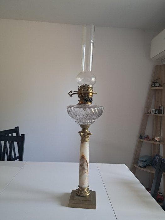 Petroleumlamp - Metaal, Antiquités & Art, Curiosités & Brocante