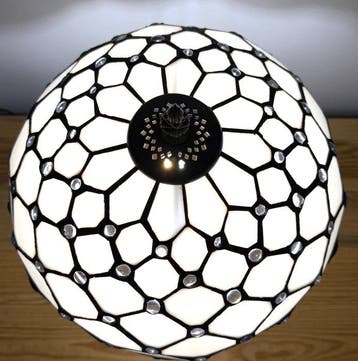 Tafellamp - Elegante amberkleurige parel met 2