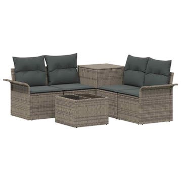 vidaXL Bankstel 6 pcs 4-Aantal zitplaatsen Grijs en, Verzenden, Nieuw
