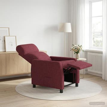 vidaXL Recliner Wijnrood Stof, Verzenden, Nieuw