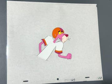 Friz Freleng - Originele animatiecel en tekening van de Pink, Nieuw in verpakking