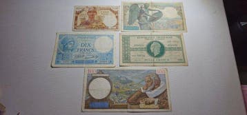 France. - 5 banknotes - various dates (Sans prix de réserve), Timbres & Monnaies, Billets de banque | Europe | Billets non-euro