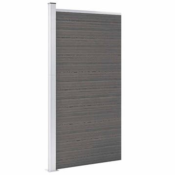 vidaXL Schuttingpaneel 95x186 cm HKC grijs, Verzenden