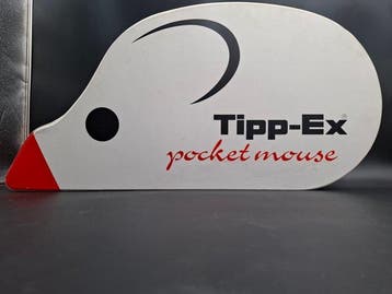 Muis Tipp-Ex-reclame, opgehangen - Reclamebord - Plastic