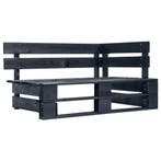 vidaXL Tuinhoekbank pallet hout zwart, Verzenden, Nieuw