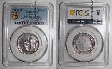 France Hochzeitsmedaille 1845 1860 Terisse Kollektion Pcg..., Verzenden