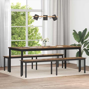 vidaXL Bank Rook Eik 200 x 35 x 45 cm Bewerkt hout, Verzenden