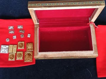 Wereld. Estuche 7 Stamps Silver & 8 Miniatures Silver (Total
