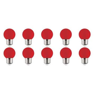 10x LED Lamp E27 Kozolux Romba Rood 1W, Verzenden, Nieuw