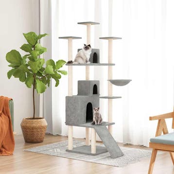vidaXL Kattenmeubel met sisal krabpalen 175 cm lichtgrijs, Verzenden