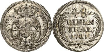 1/48 taler, daalder 1731, Sachsen-kurlinie ab 1547 (alber..., Verzenden