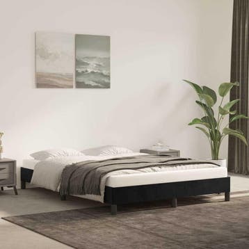 vidaXL Bedframe zonder matras 140x200 cm fluweel zwart, Maison & Meubles, Verzenden