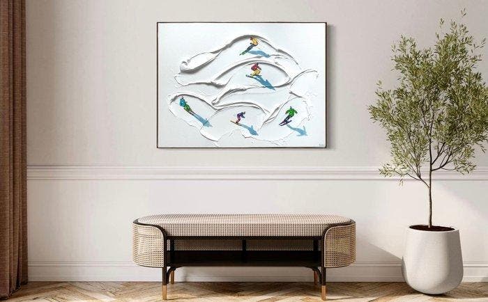 Taty Ur - Ski paradise, Antiek en Kunst, Kunst | Schilderijen | Modern