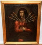 Hispanic-Mexican School (XVIII) - Virgin of the Seven, Antiek en Kunst