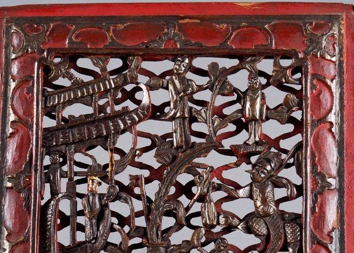 houtsnijwerk paneel - giltwood carving - Hout - China - 19e, Antiquités & Art, Antiquités | Autres Antiquités