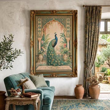 Panneau - GA005 - Décoratif « Le Paon du Palais » – Tissu