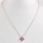 Halsketting - 14 karaat Geel goud - 1.22ct. tw. Saffier -, Nieuw