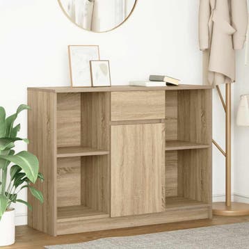 vidaXL Dressoir met lade 101x35x76 cm spaanplaat sonoma, Verzenden, Nieuw