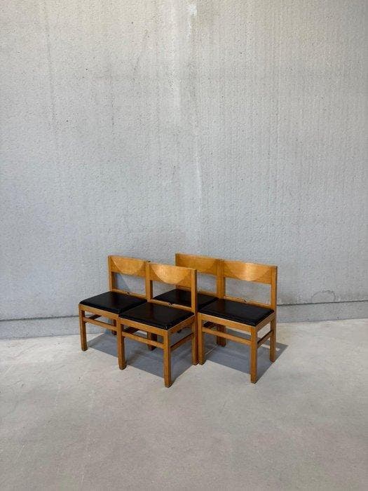Stoel - hard hout - Een set van vier stoelen, Antiek en Kunst, Kunst | Designobjecten