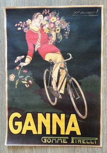 Achille Mauzan - Pirelli Ganna Bicicletta Ciclismo Manifesto