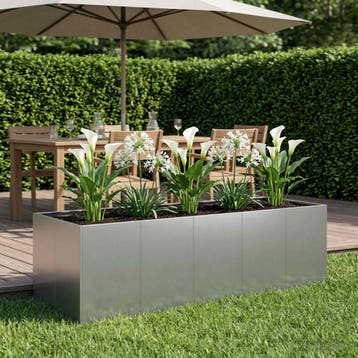 vidaXL Plantenbak zilver 200 x 80 x 60 cm Gegalvaniseerd, Tuin en Terras, Verzenden, Nieuw