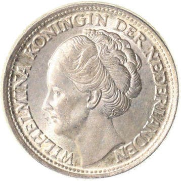 Pays-Bas. Wilhelmina. 25 Cents 1945 Eikel Philadelphia