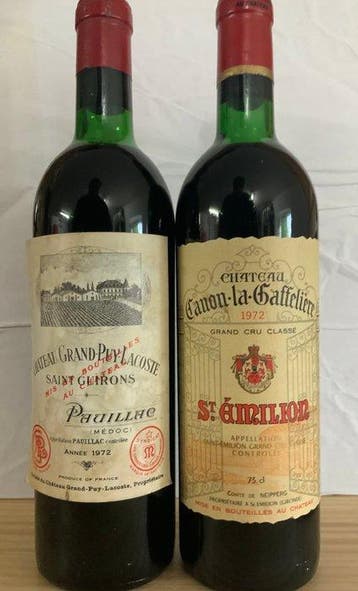 1972 Chateau Grand-Puy-Lacoste & Chateau Canon-la-Gaffeliere, Verzamelen, Nieuw