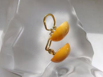 Butterscotch Amber - Clip-on oorbellen - Art Deco-stijl