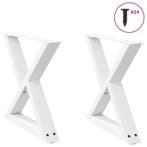 vidaXL Salontafelpoten 2 st 60x(42-43,3) cm staal wit, Verzenden, Nieuw
