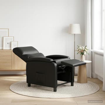 vidaXL Recliner Zwart Kunstleer, Verzenden, Nieuw