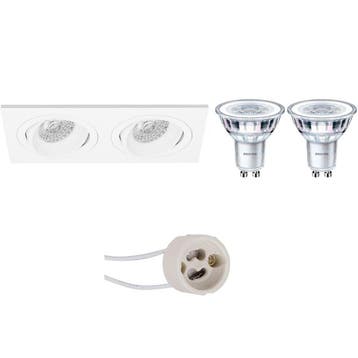 LED Spot Set 3W - Dimbare Kantelbare Inbouwspot Mat Wit, Nat, Verzenden