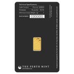 1 gramme - Or - 1g Gold Bar Perth Mint - Scellé & avec