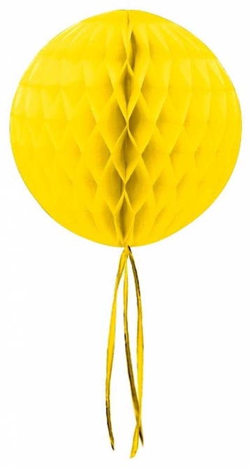 Honeycomb Bal Geel Franje 30cm, Verzenden
