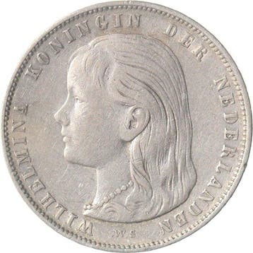 Nederland. Wilhelmina. 1 Gulden 1896 ZELDZAAM