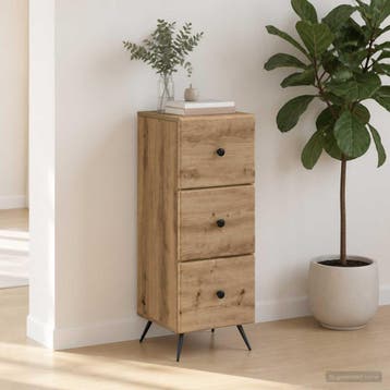 vidaXL Ladekast 33 x 34,5 x 90 cm Bewerkt hout Artisanaal, Huis en Inrichting, Verzenden, Nieuw