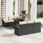 vidaXL Tuinbank Set met opslag 7 pcs Zwart Poly rattan, Verzenden